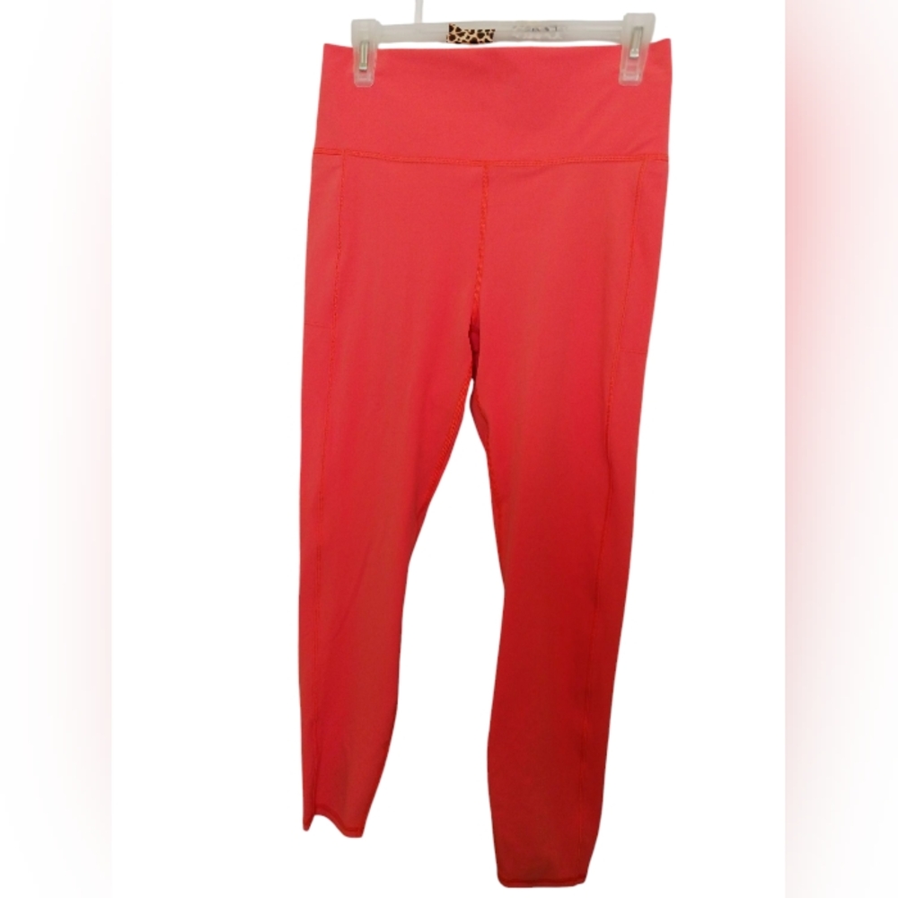 Vuori Studio Pocket Leggings Coral Pink Yoga Pants 7/8 Length 24.5 "Inseam NWT